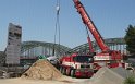 Betonmischer umgestuerzt Koeln Deutz neue Rheinpromenade P204